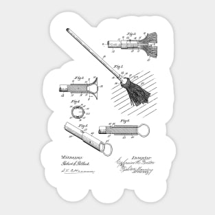 Mop Design Vintage Patent Hand Drawing Sticker